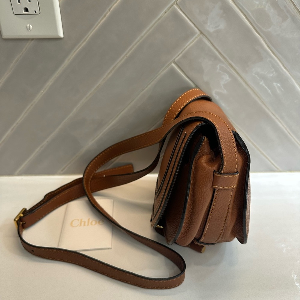 Chloé Mini Marcie Crossbody Bag in Brown with Gold Hardware - Picture 3 of 8